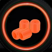 HPDL Orange 4pcs luminous gas cap mouth car one-piece valve mouth luminous bicycle motorcycle fluorescent valve cap